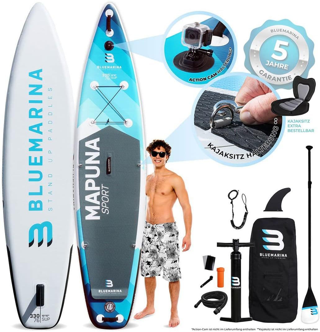 Stand Up Paddling Board - Bluemarina Mapuna 330x76x16 cm bis 200 kg - 5 JAHRE GARANTIE - SUP Board - Stand Up Paddle - Standup Paddle Board - Surfbrett aufblasbar Mapuna 330x76x16-Snugsta