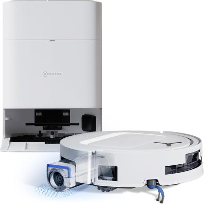 ECOVACS DEEBOT T80 Omni Saugroboter mit Wischfunktion, 18.000 Pa, OZMO Roller Wischwalze mit kontinuierlicher Frischwasser - Selbstreinigung, ZeroTangle 3.0, Moppwäsche mit 40 - 75 Grad heißem Wasser, Weiß-Snugsta