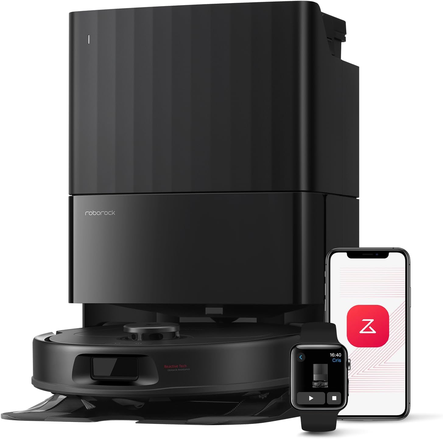 roborock Qrevo Serie Saugroboter mit WischfunktionundHebarem Wischmopp, 8000Pa Saugkraft verbessert von Qrevo S , Anti - Verfilzungs - Seitenbürste, Hindernisvermeidung, All - in - One Dock, Schwarz QV 35A-Snugsta