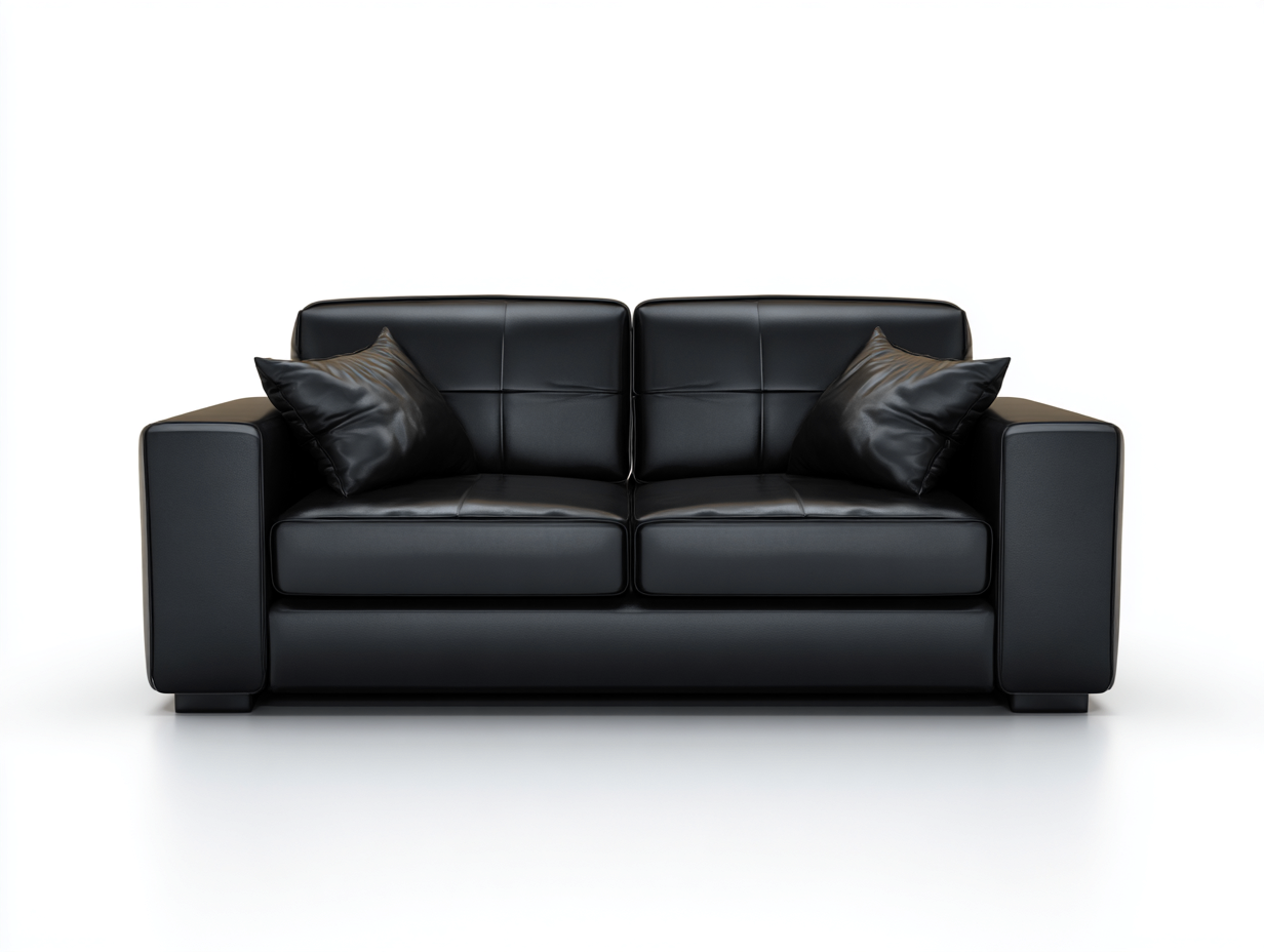 2-Sitzer Sofa Kunstleder 155x85x90 cm - schwarz - geeignet für Wohnzimmer - modernes Design-Snugsta