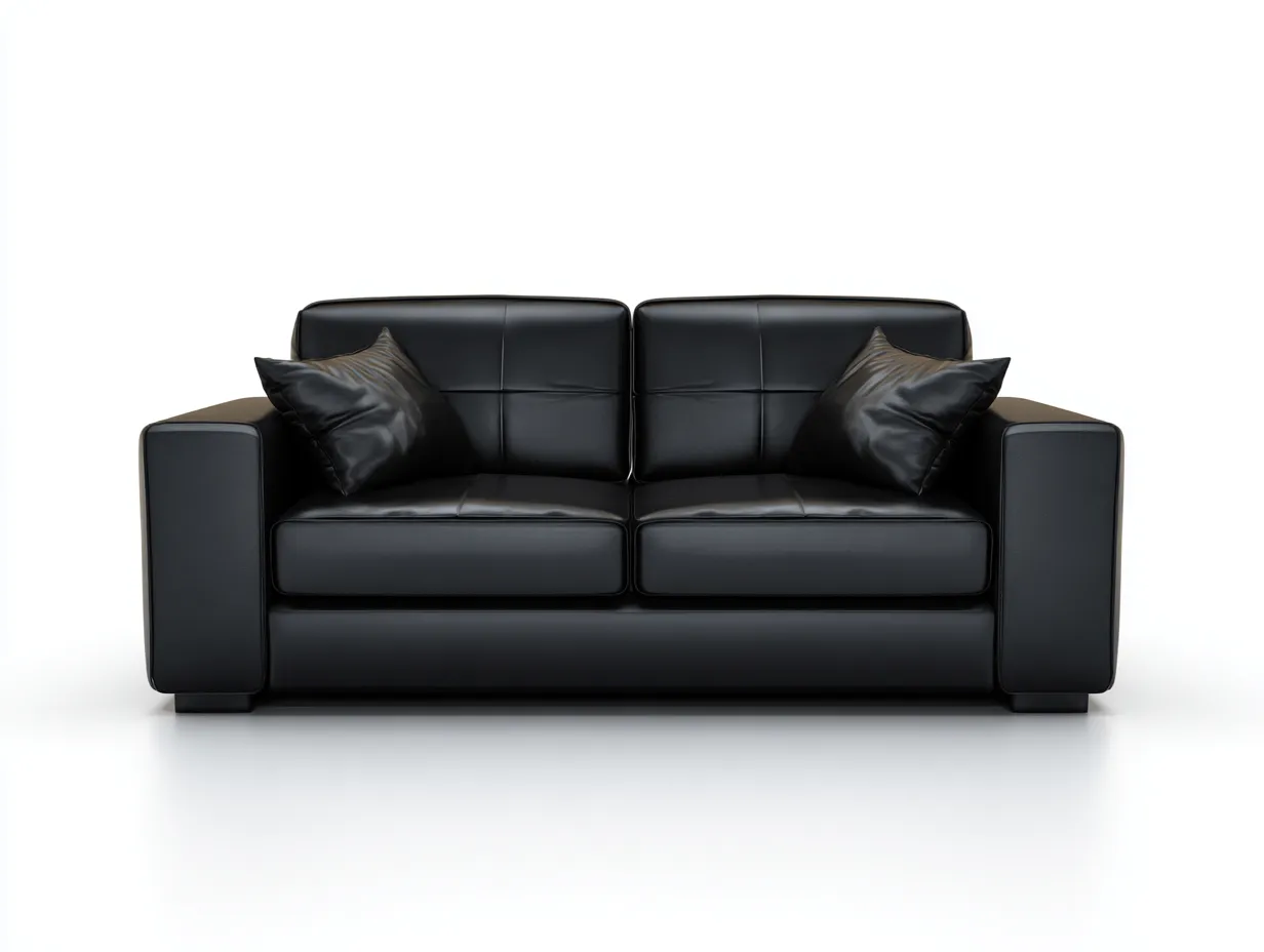2-Sitzer Sofa Kunstleder 155x85x90 cm - schwarz - geeignet für Wohnzimmer - modernes Design-Snugsta