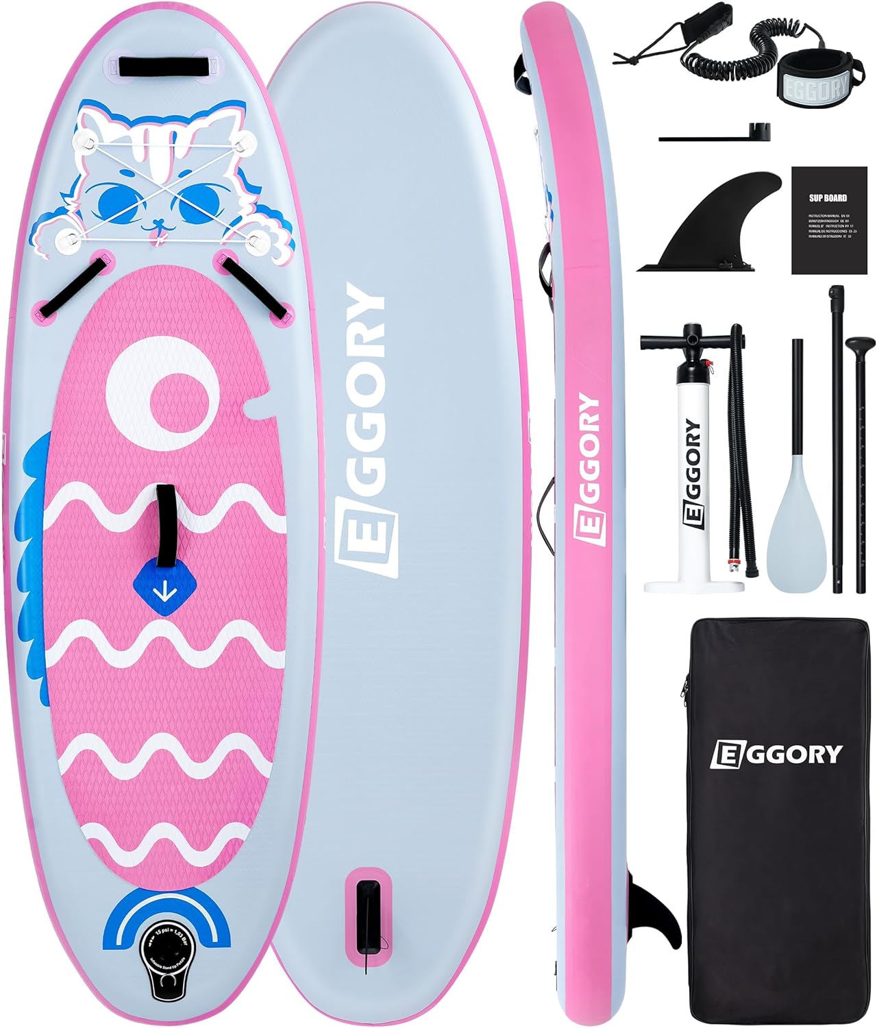 Aufblasbares Paddle - Brett, Extra Breites Stand - Up - Paddle - Brett, SUP - Brett mit Abnehmbarer Finne, Schwimmendes Paddel, Handpumpe, Reise - Brett-Snugsta