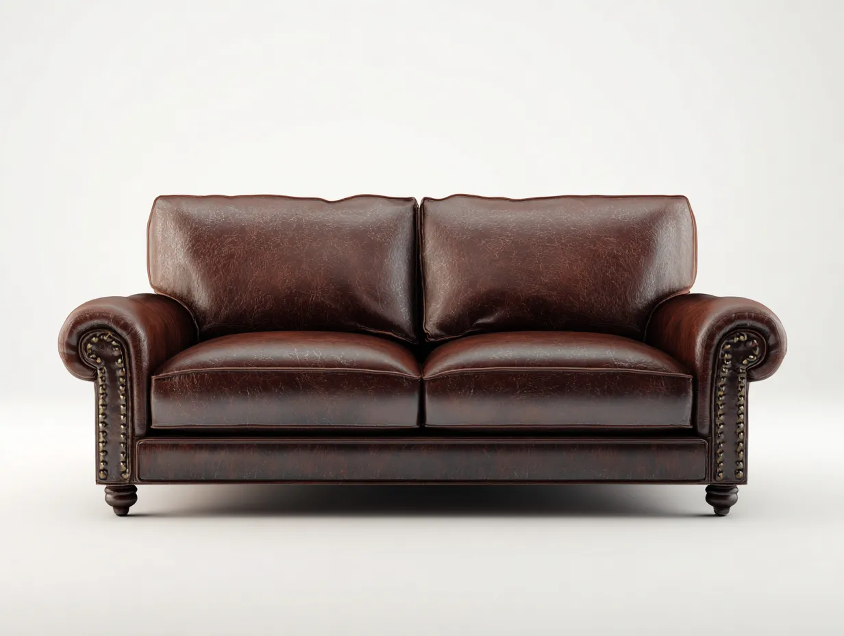 2-Sitzer Sofa Kunstleder 165x85x90 cm - braun - geeignet für Wohnzimmer - klassisches Design-Snugsta