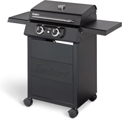 Enders Elektrogrill eCRAVE 2, mit Gussrost, Grillwagen mit viel Stauraum, SIMPLE CLEAN Reinigungssystem, 2 leistungsstarke Heizelemente, formstabile Garhaube mit integriertem Thermometer-Snugsta