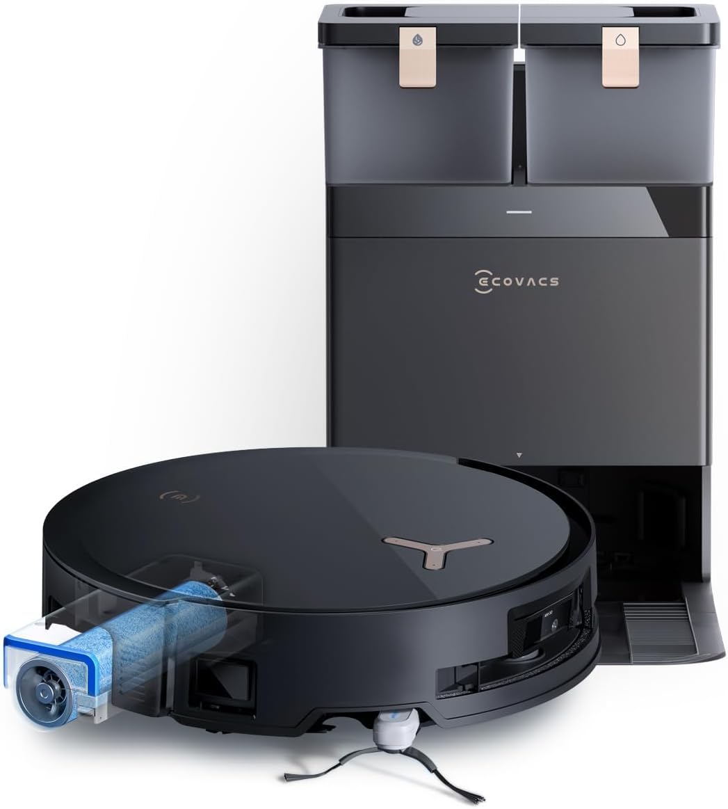 ECOVACS DEEBOT X8 PRO Omni Saugroboter mit Wischfunktion, OZMO Roller mit kontinuierliches Wischen und Selbstreinigung, 18.000 Pa, 12 - in - 1 Station, 40 - 75 GradC Heißwasser - Moppreinigung, YIKO - GPT-Snugsta