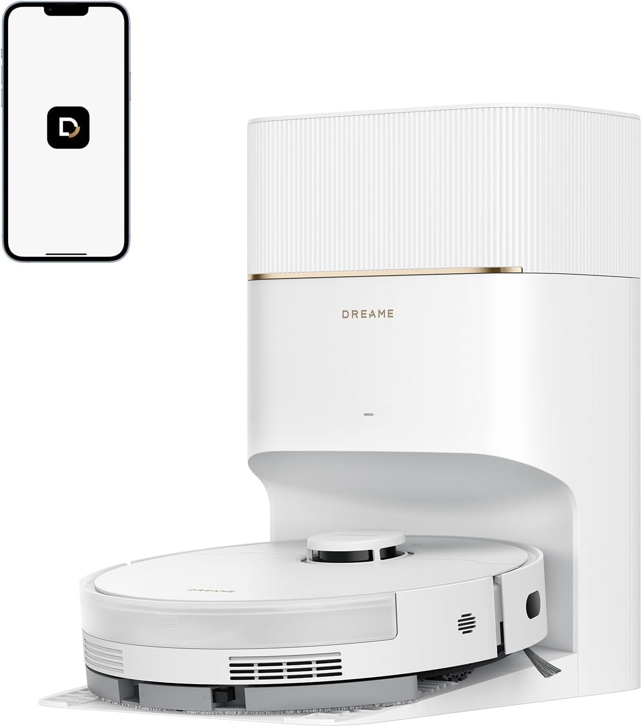 dreame D20 Pro Plus Saugroboter, 13.000 Pa Saugkraft, DuoBrush für Tierhaare, Eckenrein, Selbstentl, Hindernisverm. m. LDS - Navigation und Laser, saugt und wischt, Hartböden und Teppiche, 5.200 mAh Akku-Snugsta