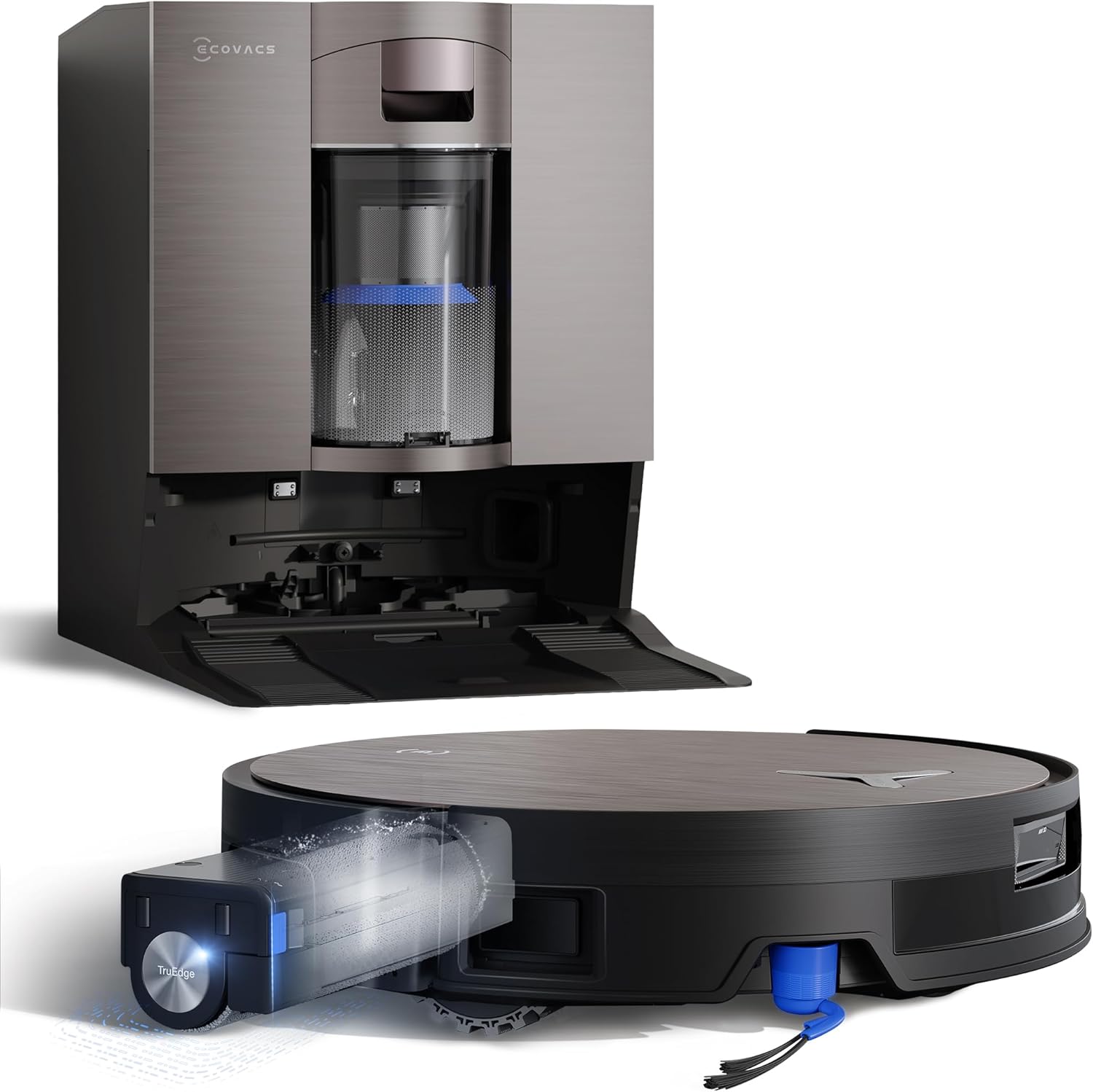 ECOVACS X11 OMNICYCLONE Saugroboter mit Wischfunktion, Blast 19.500 Pa, ultraschnelles Akkuladen, OZMO Roller 2.0, Klettern max. 4 cm Höhe, Ausfahrender Wischmopp, PureCyclone 2.0 Auto - Entleerung-Snugsta