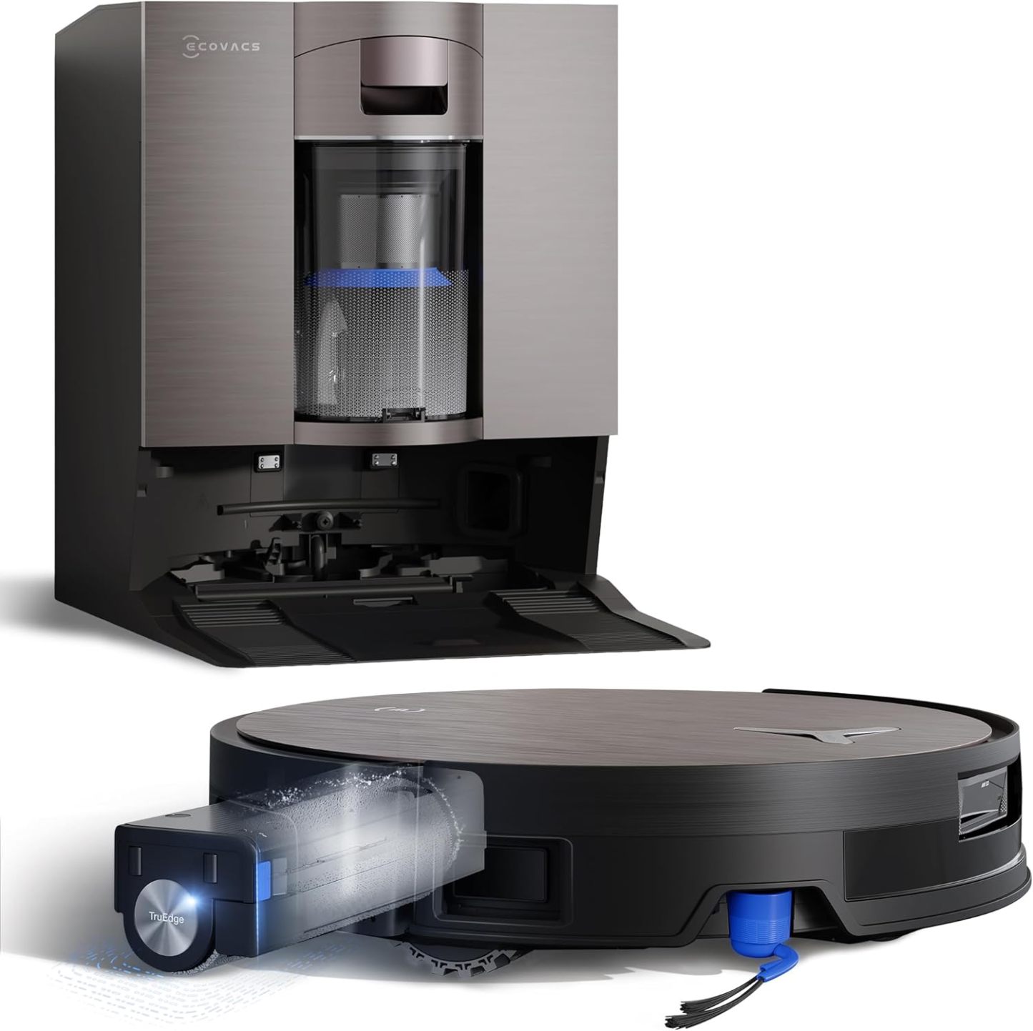 ECOVACS X11 OMNICYCLONE Saugroboter mit Wischfunktion, Blast 19.500 Pa, ultraschnelles Akkuladen, OZMO Roller 2.0, Klettern max. 4 cm Höhe, Ausfahrender Wischmopp, PureCyclone 2.0 Auto - Entleerung-Snugsta