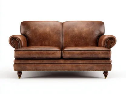 Sofa 2-Sitzer Kunstleder - 160x88x90 cm - braun - für Wohnzimmer - klassisches Design-Snugsta