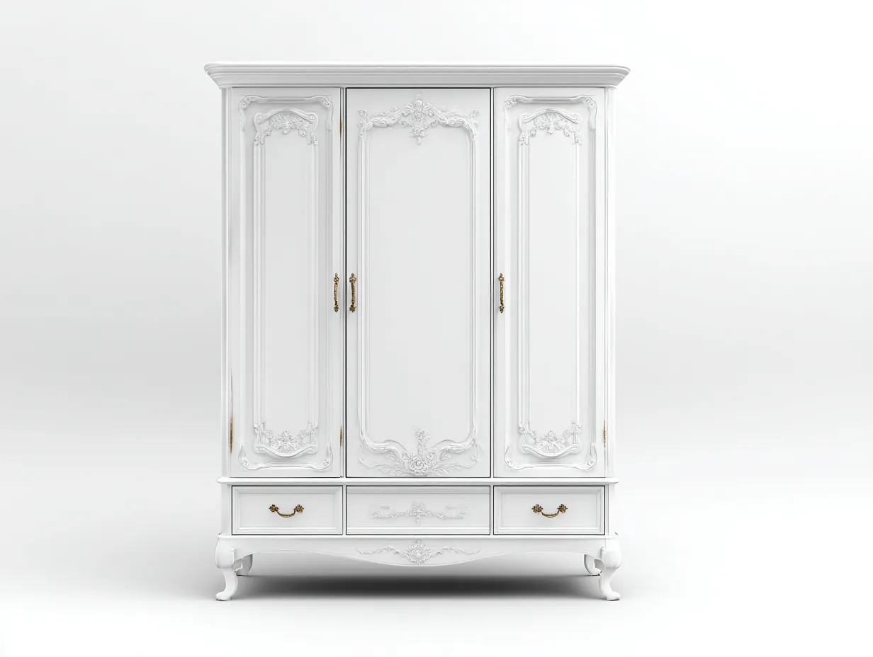 Kleiderschrank Holz - 150x60x210 cm - weiß - für Schlafzimmer - klassisches Design-Snugsta