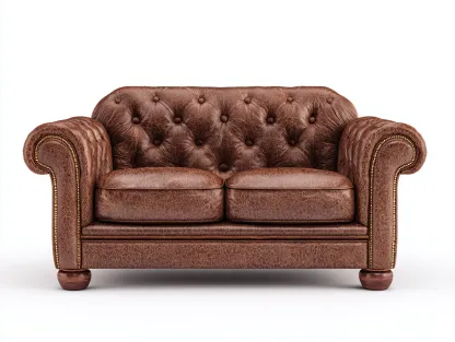 Sofa 2-Sitzer Kunstleder - 155x80x90 cm - braun - für Wohnzimmer - klassisches Design-Snugsta