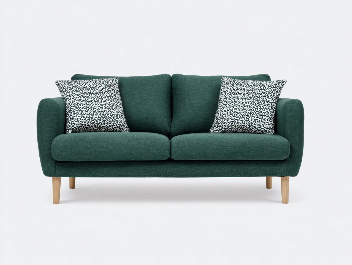 Sofa 2-sitzer stoff - 160x85x85 cm - grün/naturholzfarbe - für wohnzimmer - skandinavisches design-Snugsta