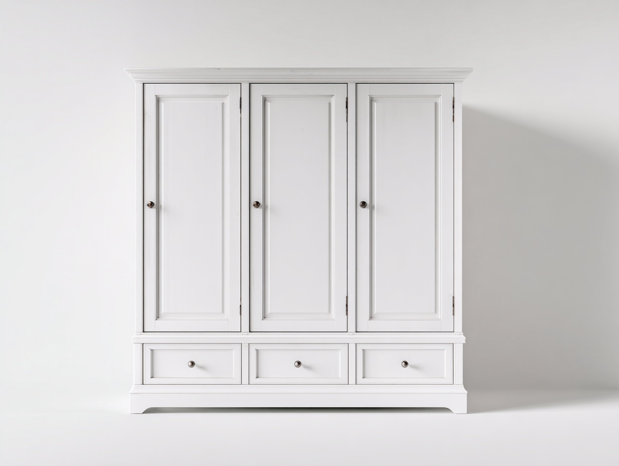 Kleiderschrank Holz 140x55x200 cm - weiß - geeignet für Schlafzimmer - klassisches Design-Snugsta