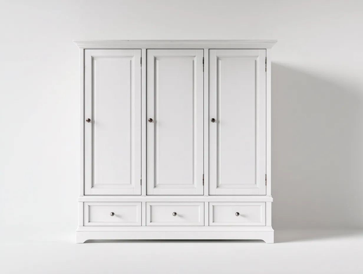 Kleiderschrank Holz 140x55x200 cm - weiß - geeignet für Schlafzimmer - klassisches Design-Snugsta