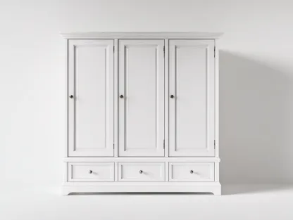 Kleiderschrank Holz 140x55x200 cm - weiß - geeignet für Schlafzimmer - klassisches Design-Snugsta