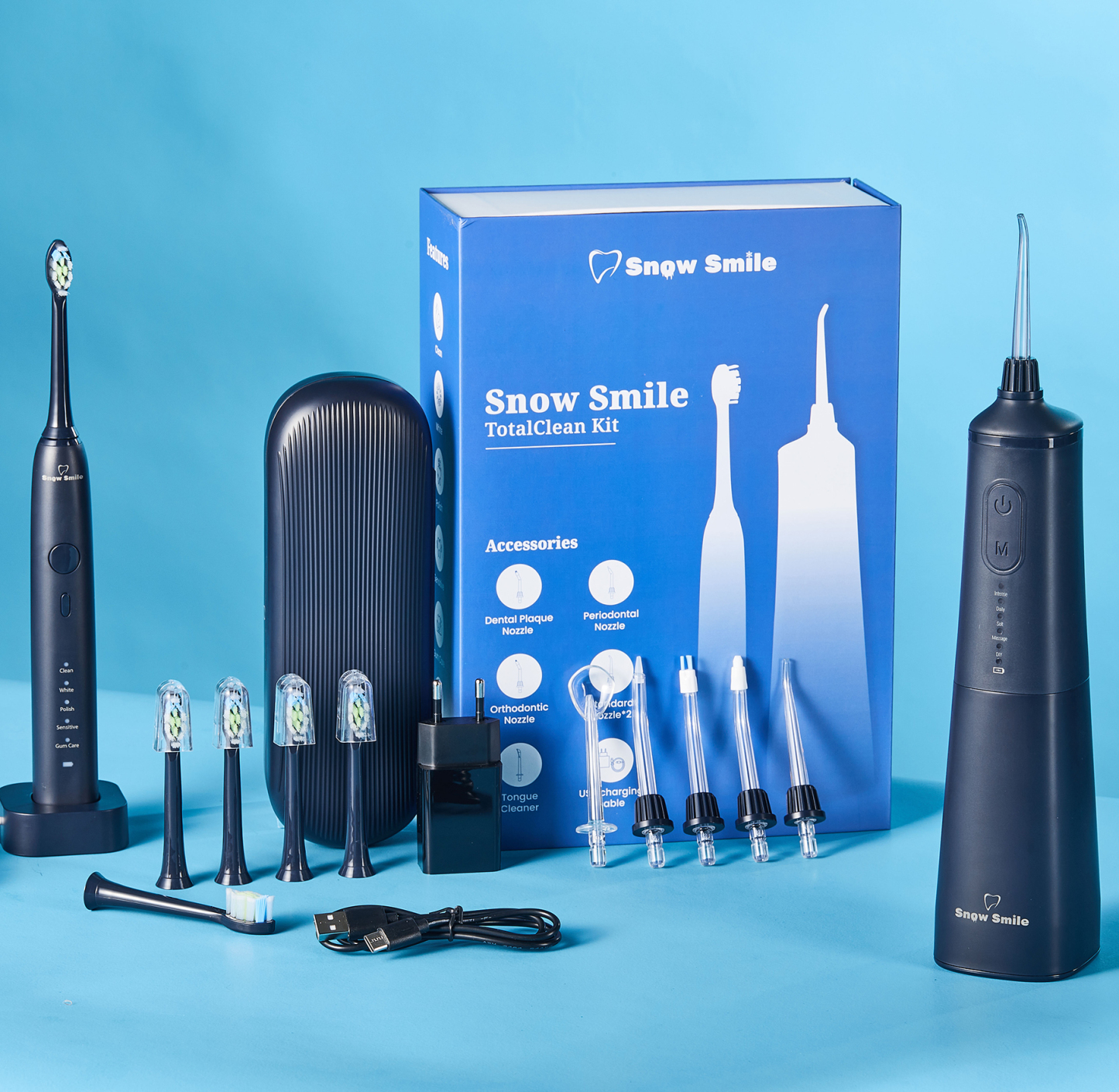 Snow Smile® Schallzahnbürste und Munddusche im Set