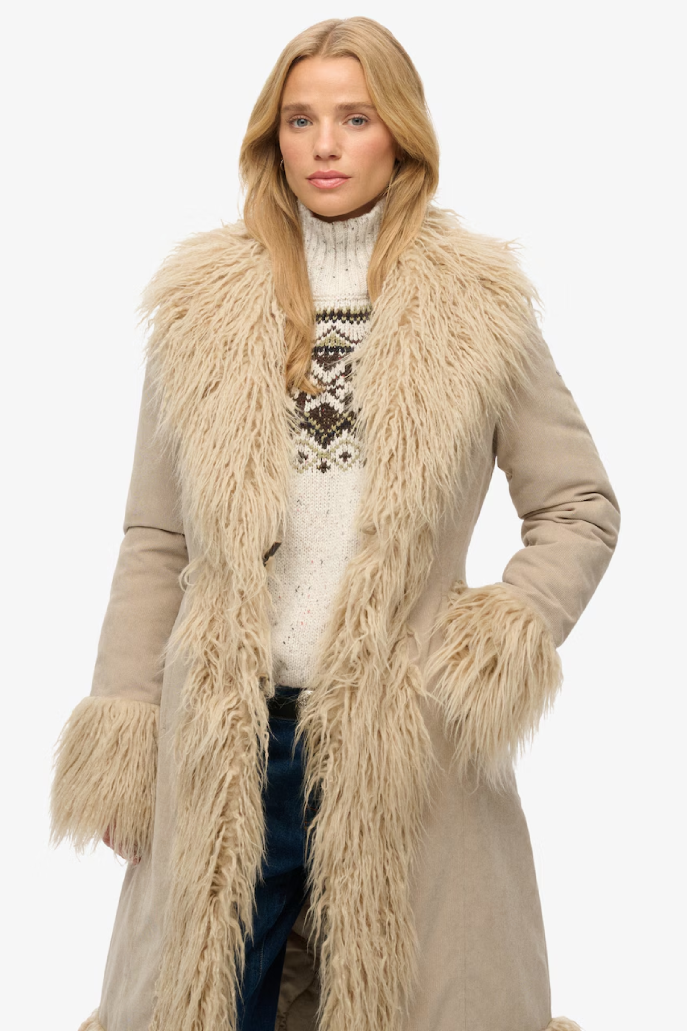 Mid-length patchwork Coat