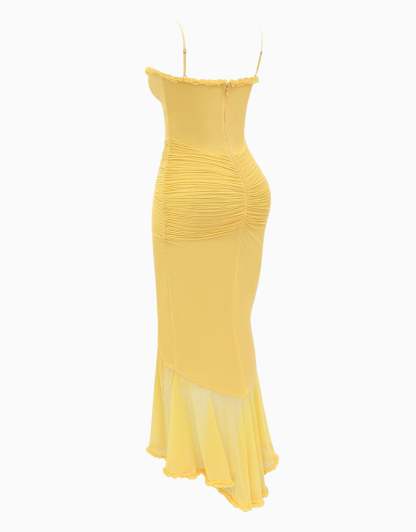 Aurora Ruffle Maxi Dress - Yellow