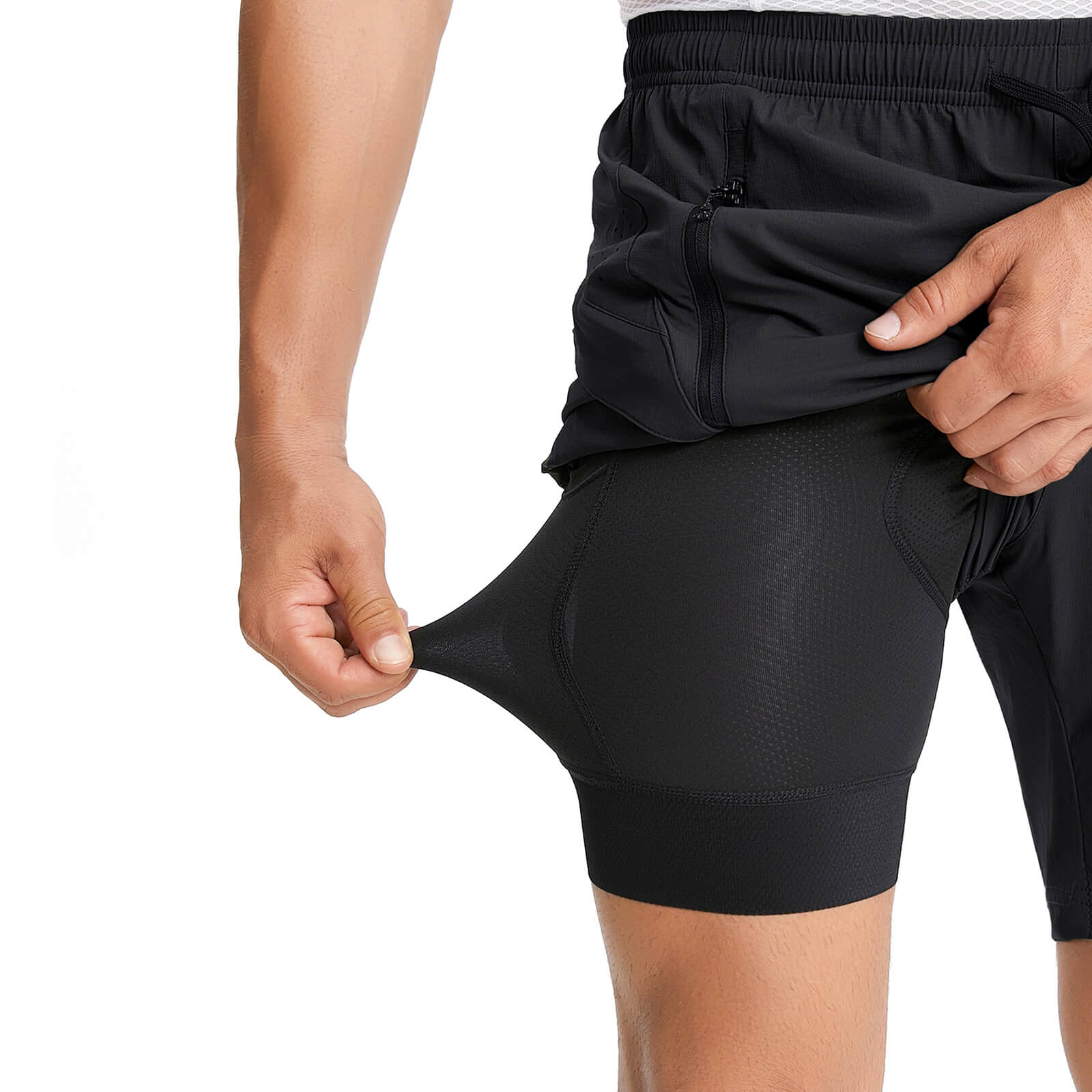 men water repellent multi purpose cycling utility shorts black stretch