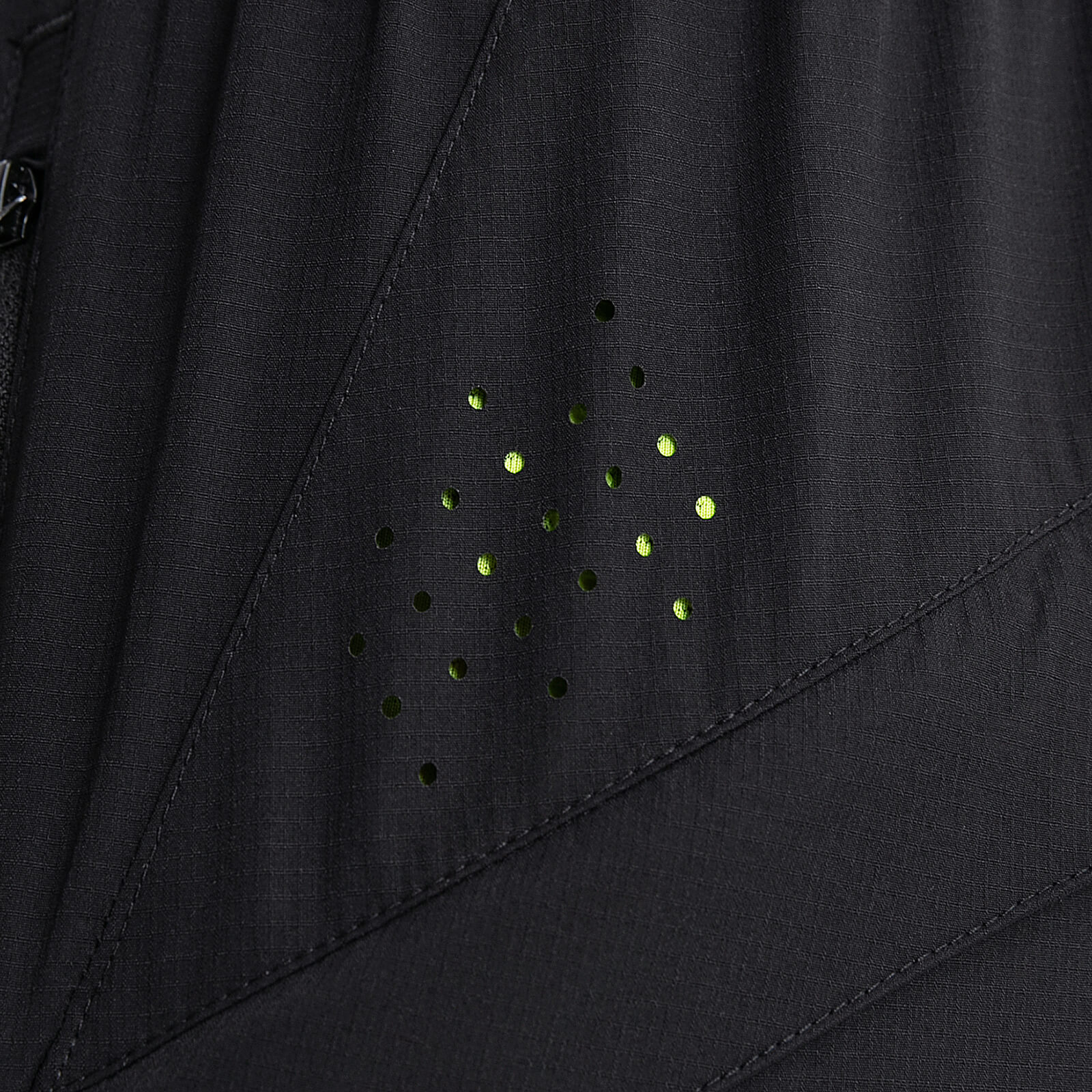 men water repellent multi purpose cycling utility shorts neon lime liner material detail
