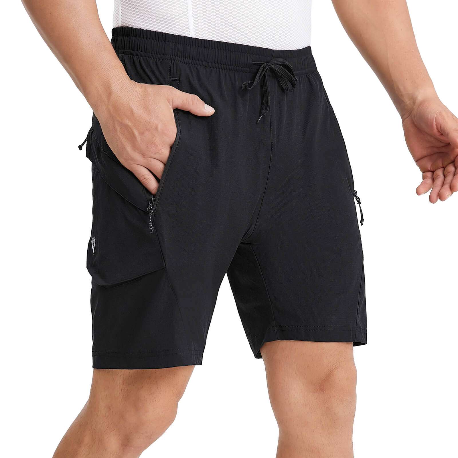 men water repellent multi purpose cycling utility shorts black model