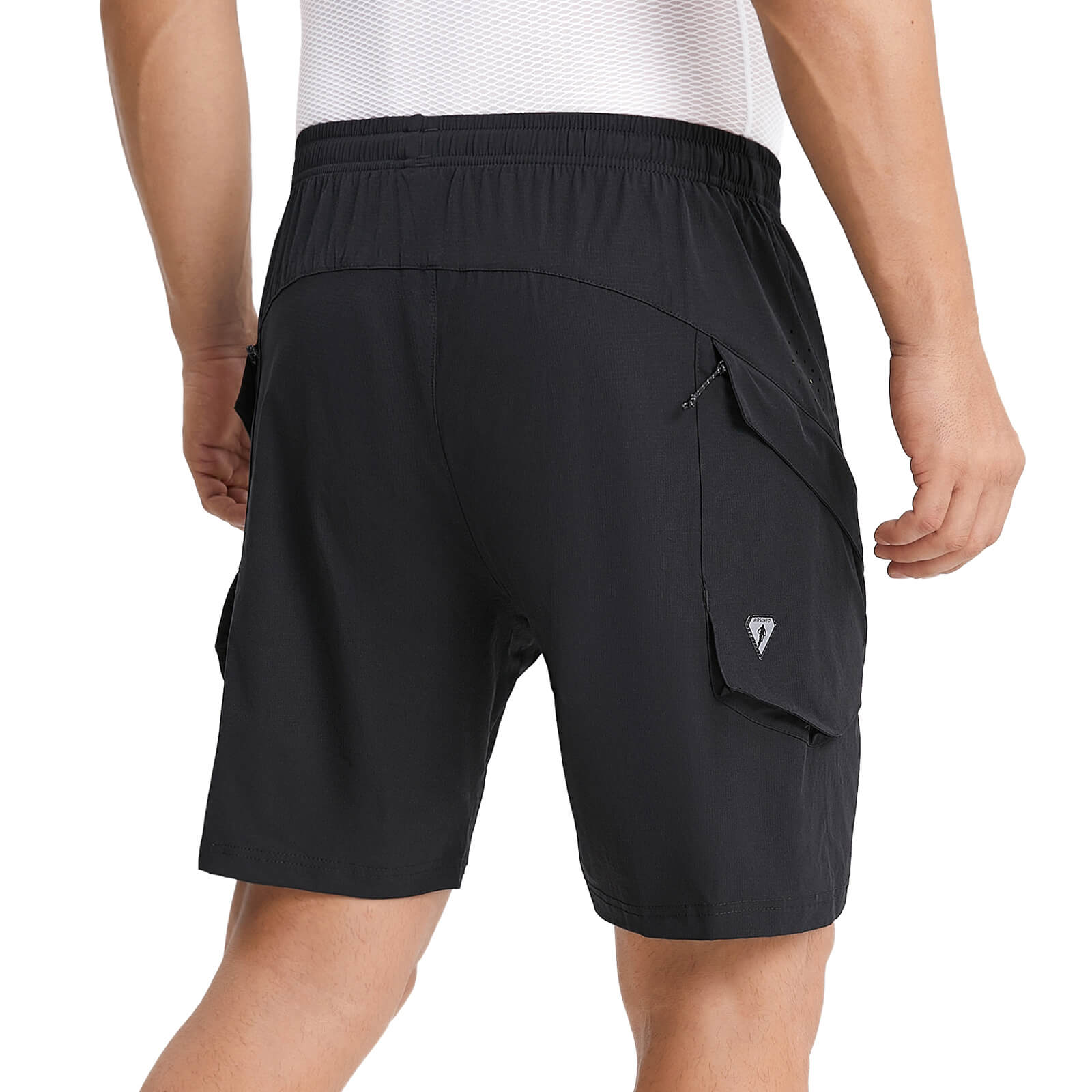 men water repellent multi purpose cycling utility shorts black model picture