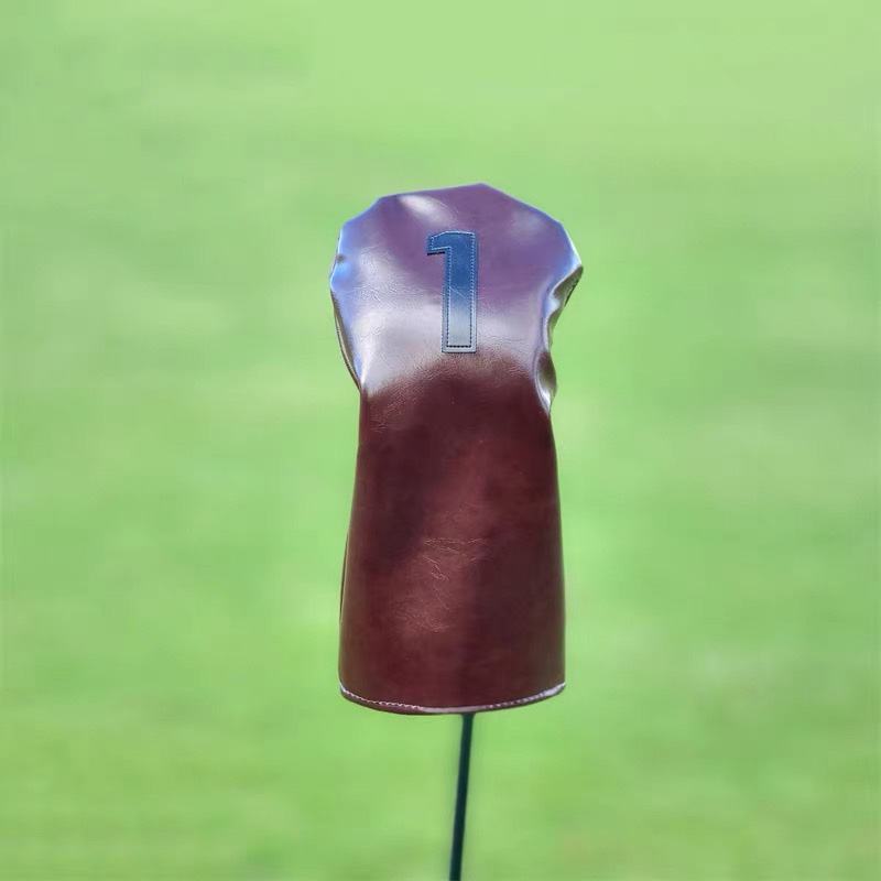 Premium Synthetic Leather Golf Headcover Set - Vintage Style for Driver, Fairway Woods, and Hybrids (UT)