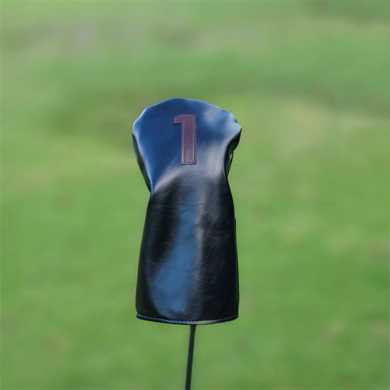 Premium Synthetic Leather Golf Headcover Set - Vintage Style for Driver, Fairway Woods, and Hybrids (UT)