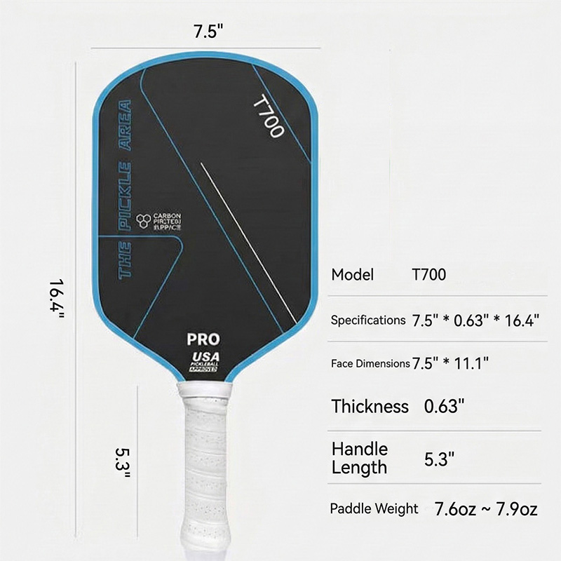 Pro Pickleball Paddle with T700 Carbon Fiber Surface – Lightweight & Durable
