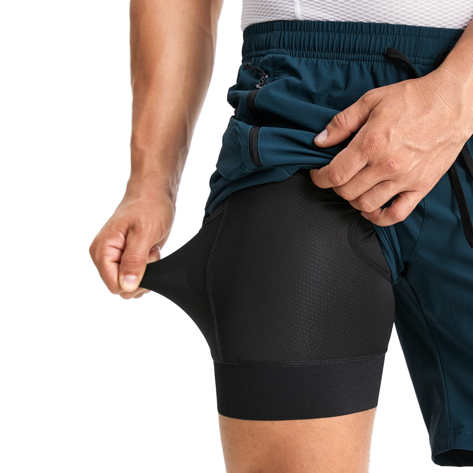 men water repellent multi purpose cycling utility shorts blue inner material