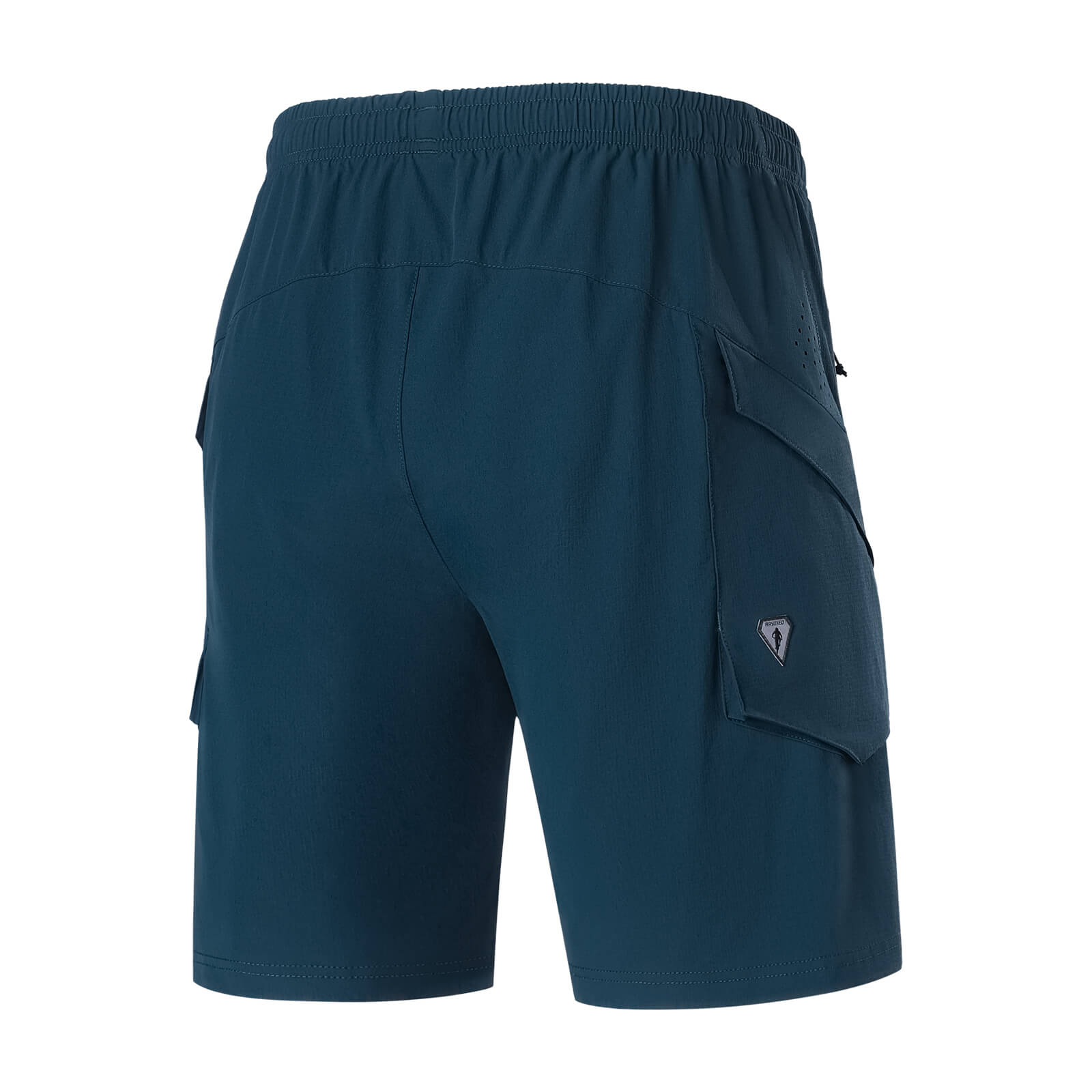 men water repellent multi purpose cycling utility shorts blue back
