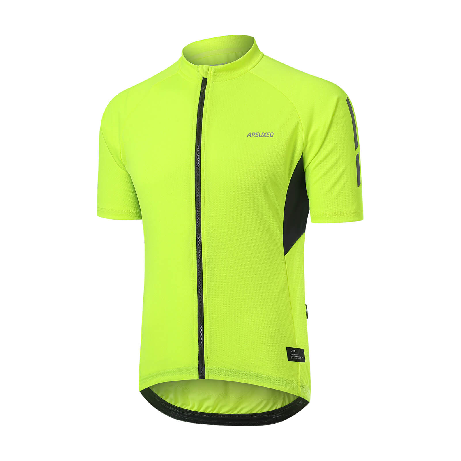 men pro short sleeve cycling jersey fluorescent green