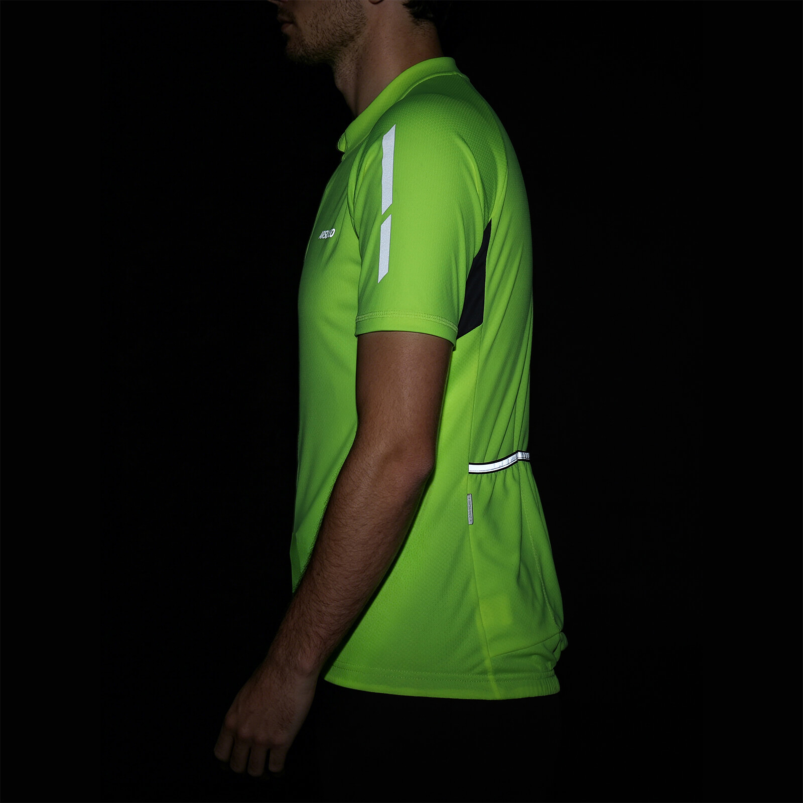 men pro short sleeve cycling jersey fluorescent green reflect
