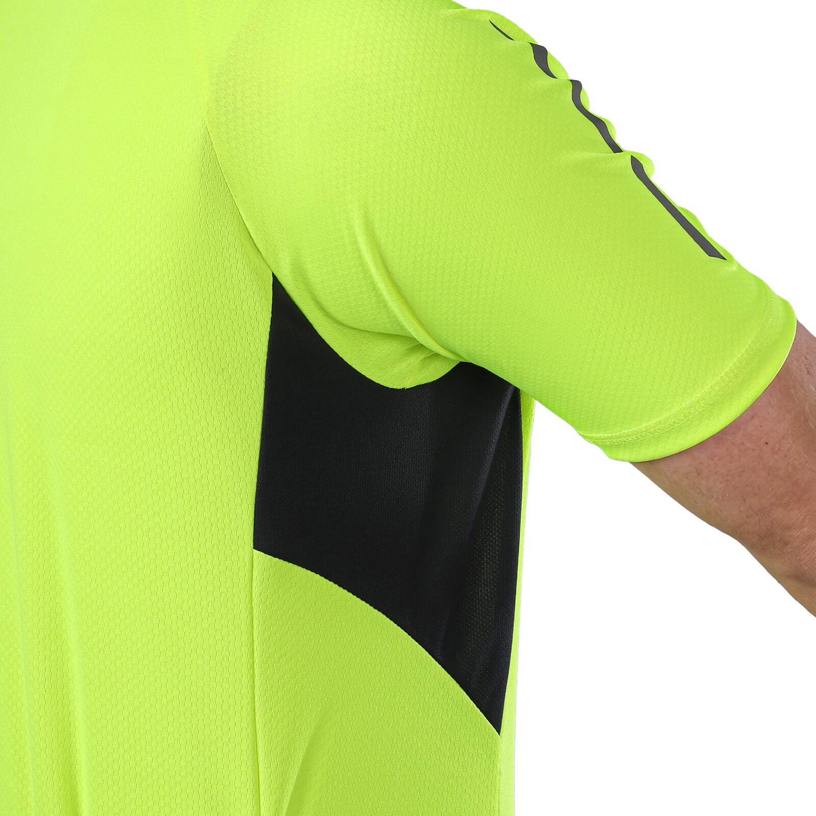 men pro short sleeve cycling jersey fluorescent green sleeve