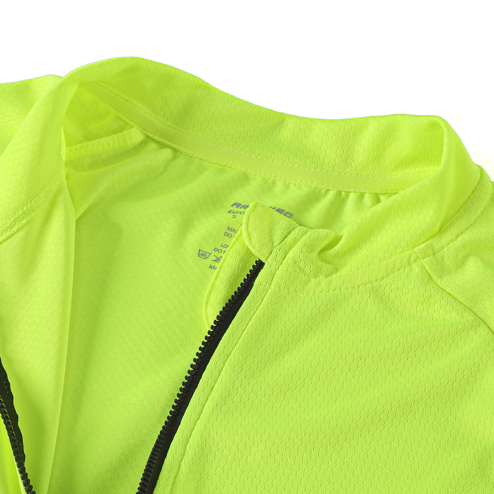 men pro short sleeve cycling jersey fluorescent green zipper