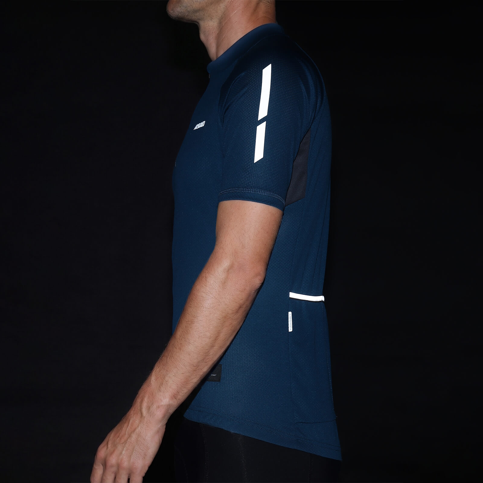 men pro short sleeve cycling jersey blue reflect