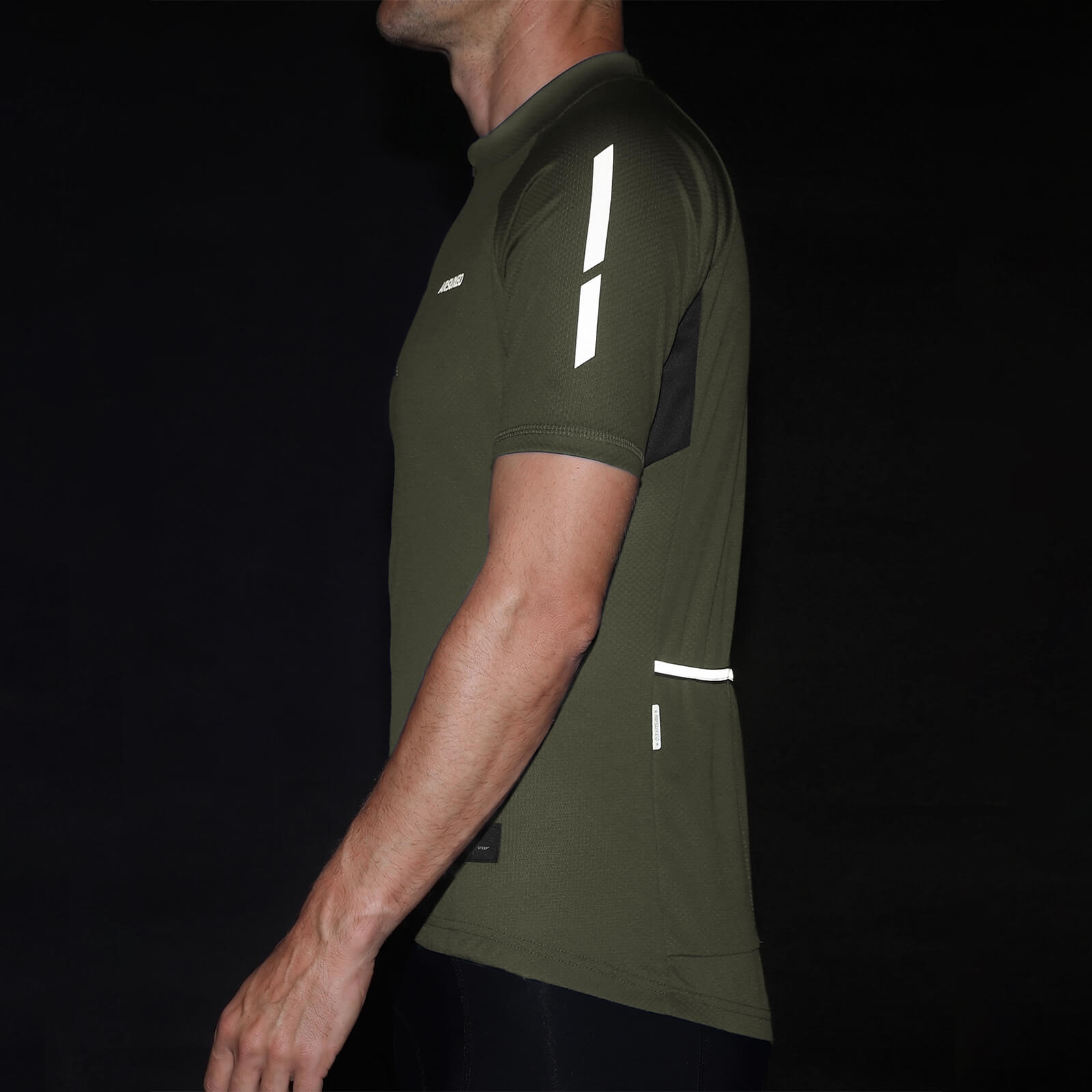 men pro short sleeve cycling jersey green reflect