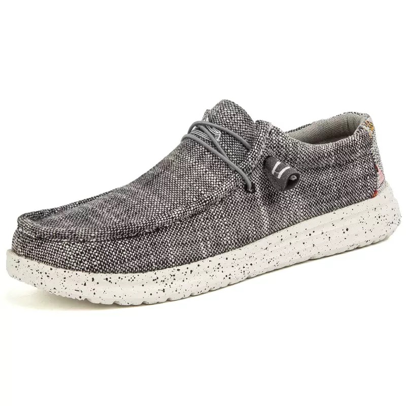 men's ultra lightweight canvas slip on loafers grey