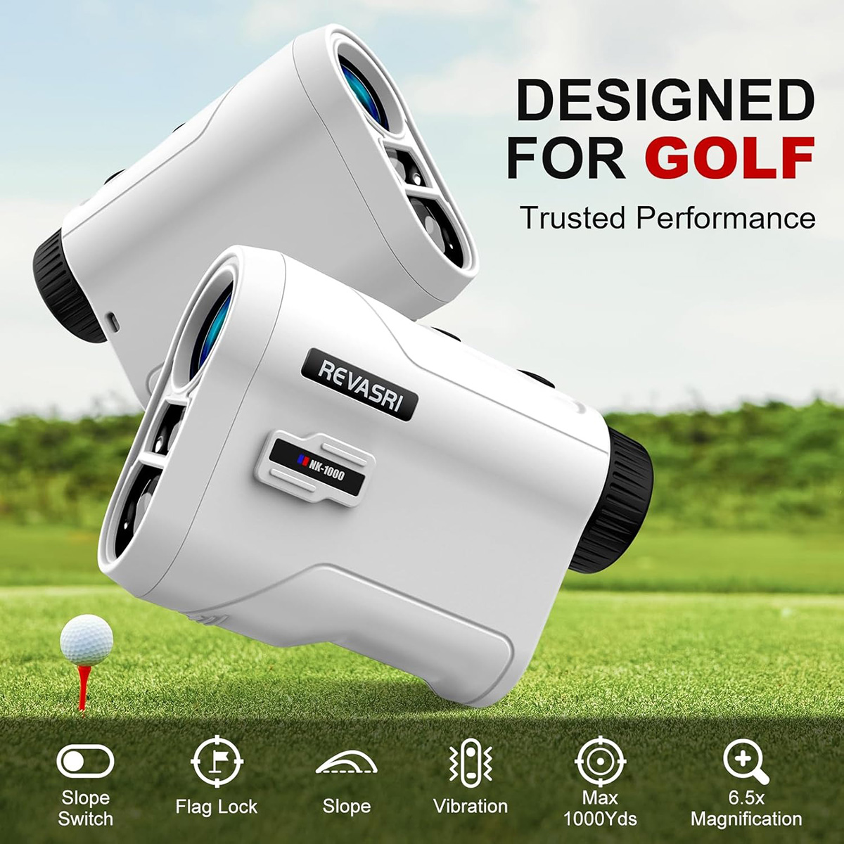 Golf Rangefinder with Slope and Pin Lock Vibration