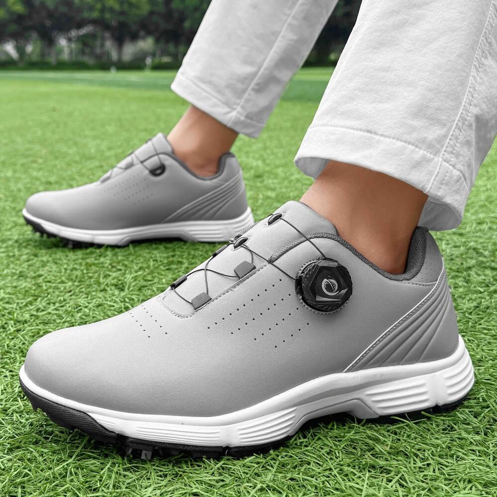 golf shoes with precision dial lacing system breathable grey