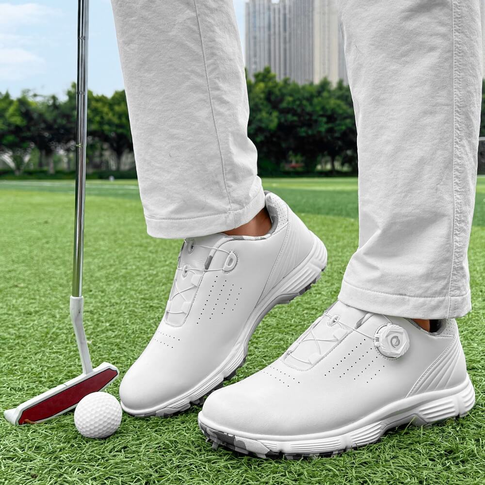 waterproof golf shoes with precision dial lacing system white