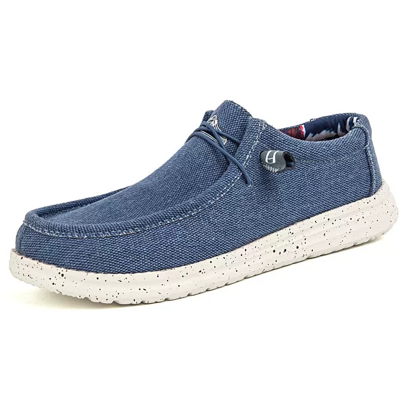 men's ultra lightweight canvas slip on loafers blue