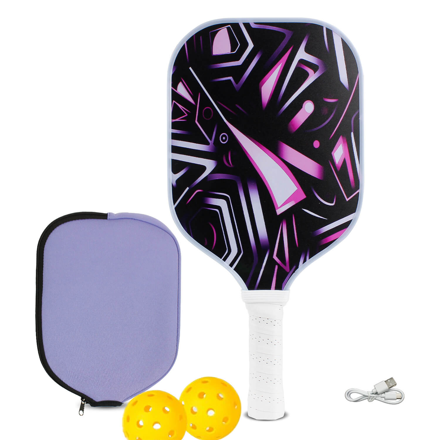LED Pickleball Paddles Set of 2 – Lightweight Rackets with LED Edge Lighting