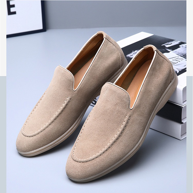 men's ultra light weight suede loafers sand
