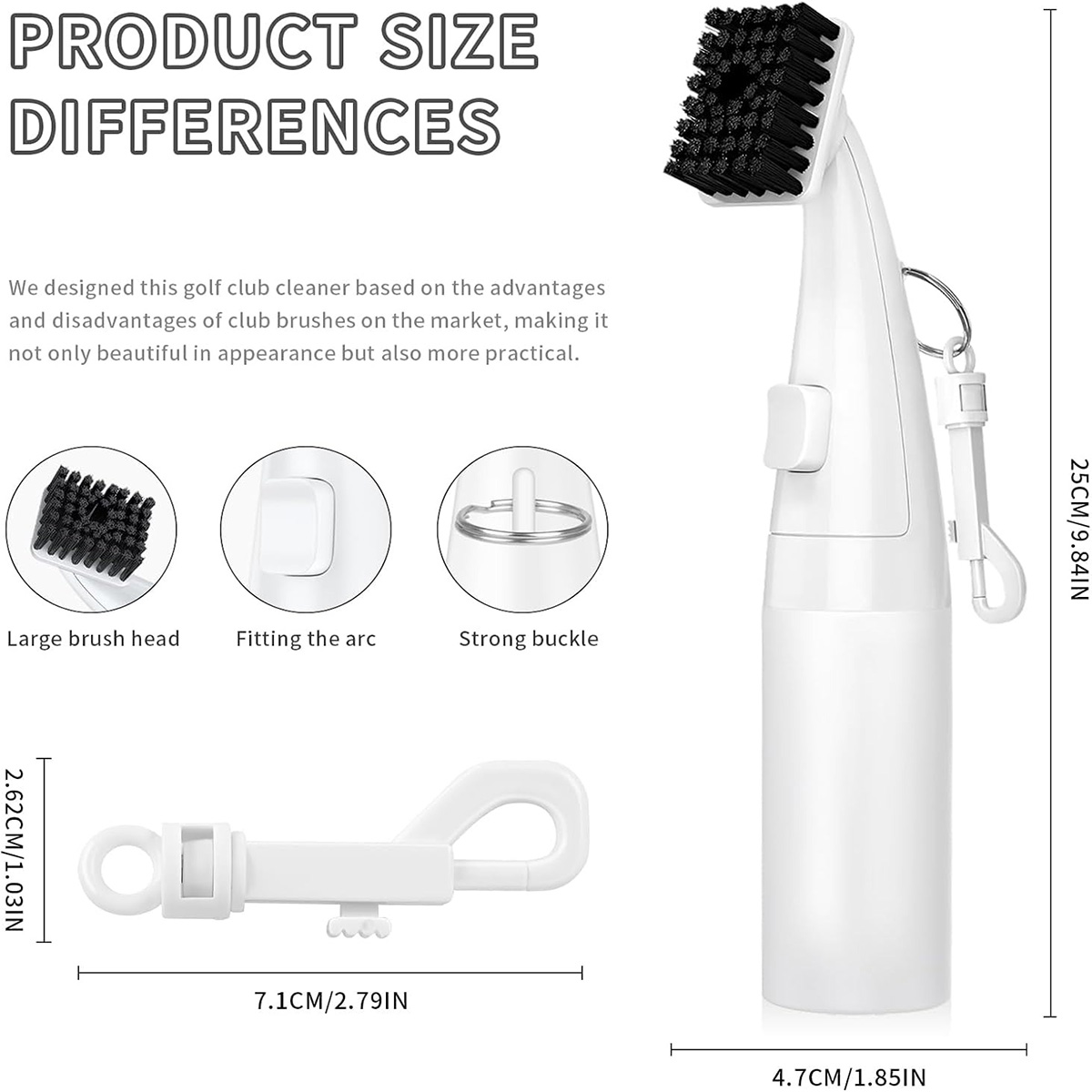 Premium Pro Golf Club Brush Cleaner with Built-In Water Dispenser