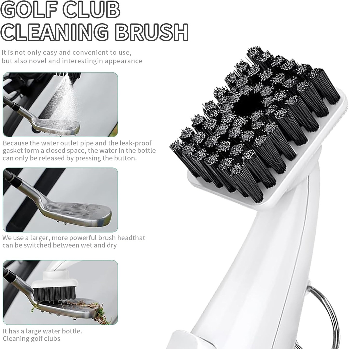 Premium Pro Golf Club Brush Cleaner with Built-In Water Dispenser