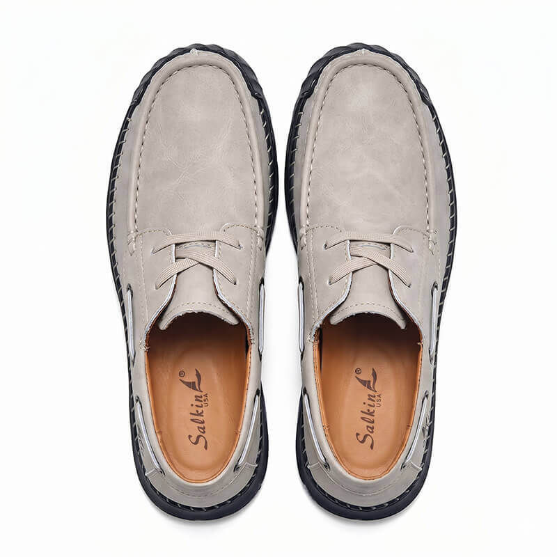 mens boat shoes beige