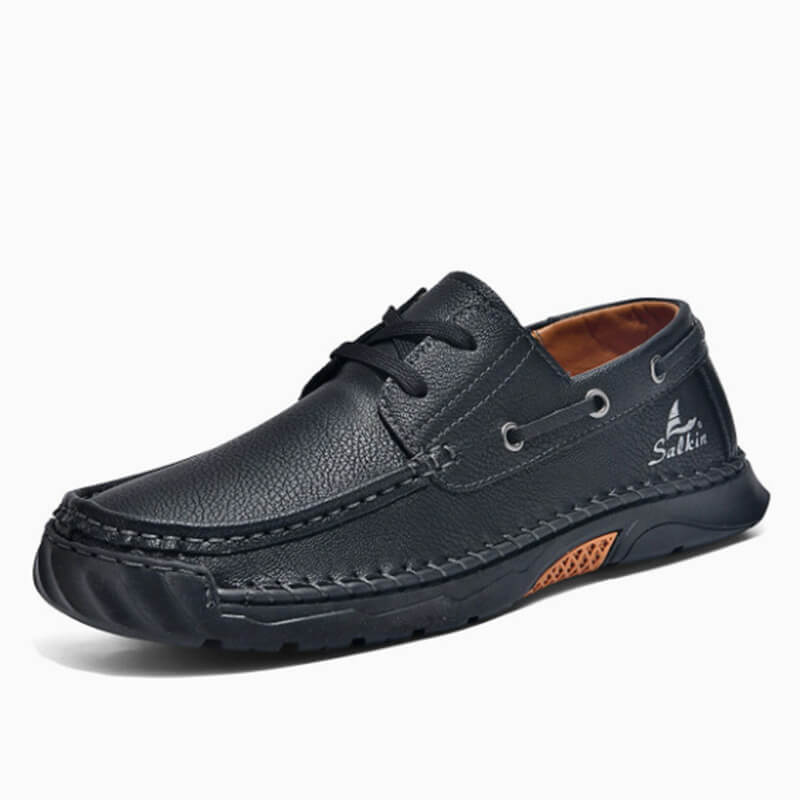 mens boat shoes black