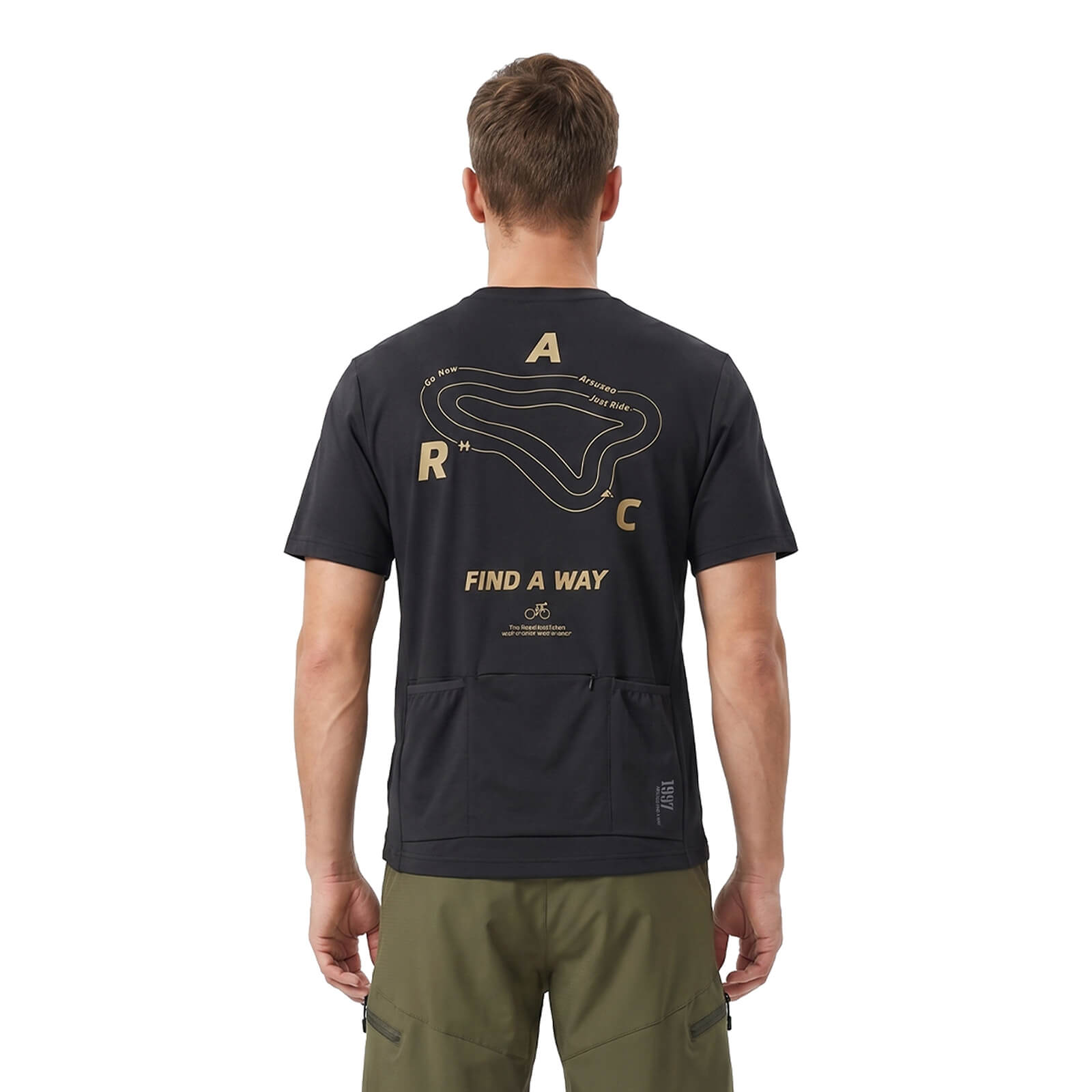 performance cycling tech tee black back