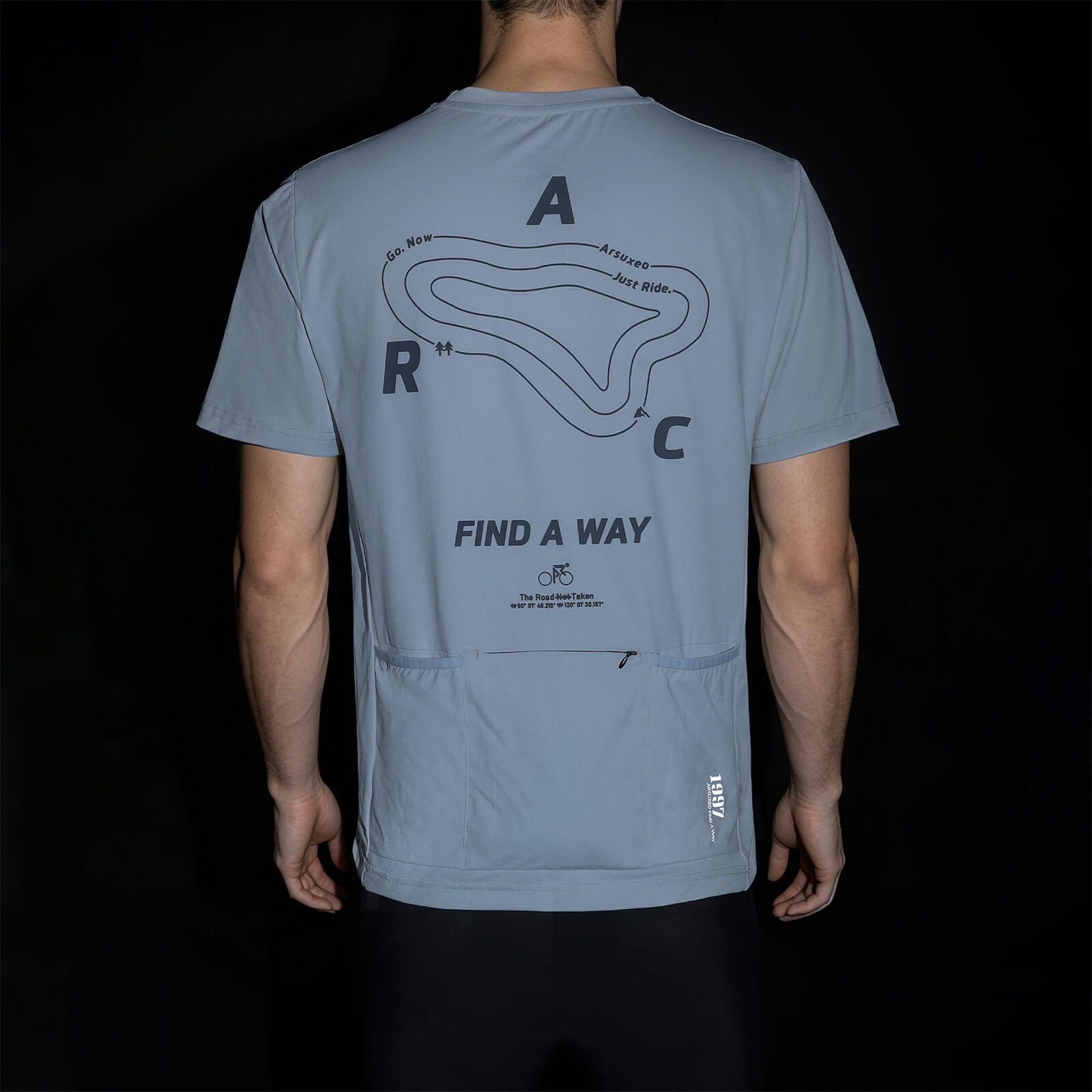 performance cycling shirt gray back